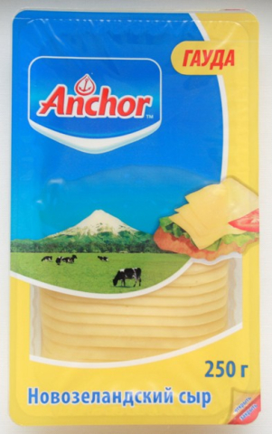 Упаковка нарезки сыра Гауда в газовой смеси